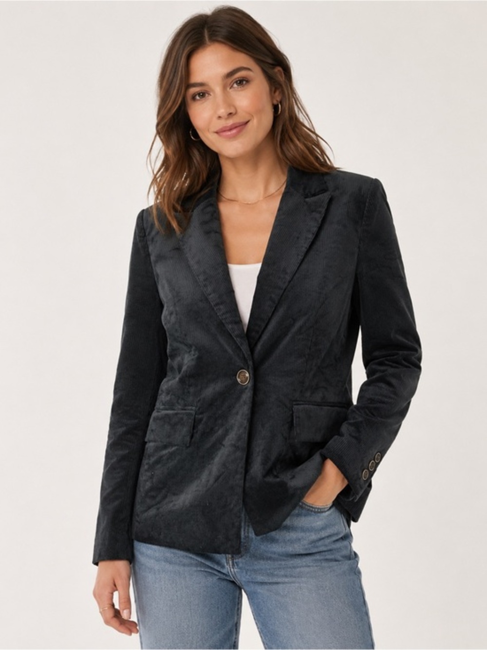 78 & Sunny Ivy Corduroy Blazer Dark Forest Green Size Small NWT